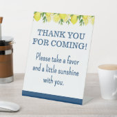 Signe De Table Lemon Bridal Shower Favor Table Pedestal Sign (In SItu)