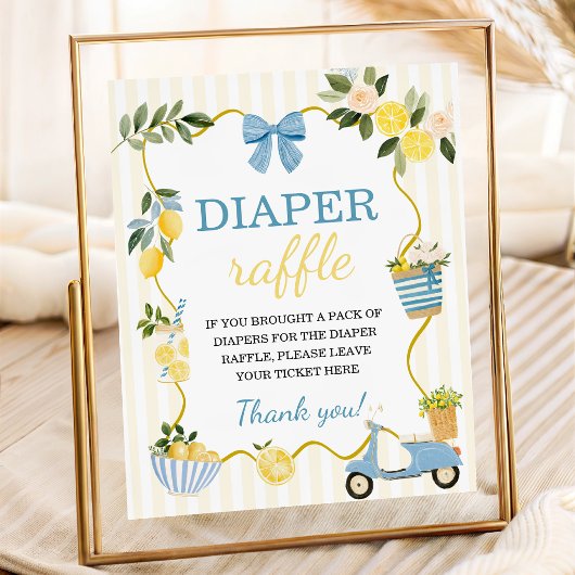 Signe De Table Lemon Diaper Raffle Table Sign