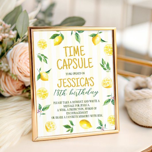 Signe De Table Lemon Theme Time Capsule Table Sign