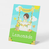 Signe De Table Lemonade Stand Birthday Brown Hair Boy (Recto)