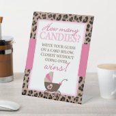 Signe De Table Leopard et rose Combien de bonbons jeu (In SItu)