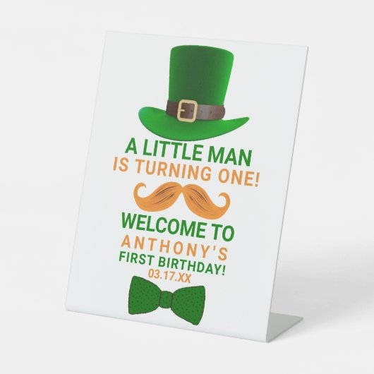 Signe De Table Leprechaun moderne St. Patrick's Any Age Anniversa (Recto)