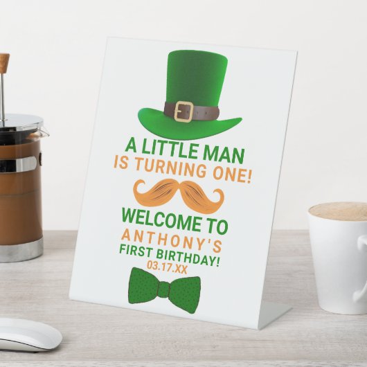 Signe De Table Leprechaun moderne St. Patrick's Any Age Anniversa (In SItu)