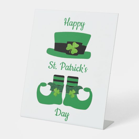 Signe De Table Leprechaun St. Patrick's Day Green Black (Recto)