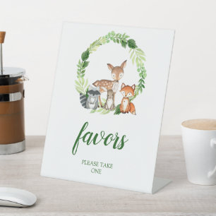 Signe De Table Les animaux de bois Baby shower Faveurs