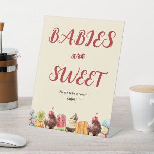 Signe De Table Les bébés sont de la glace colorée douce Fête pour