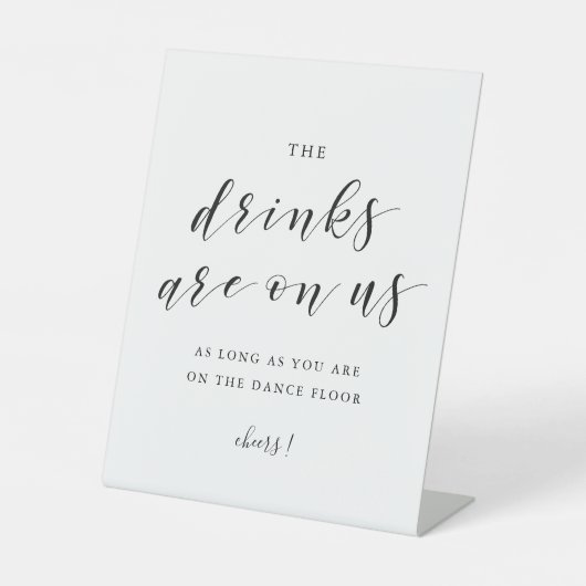 Signe De Table Les Boissons Sont Sur Nous Mariage Open Bar Table (Recto)