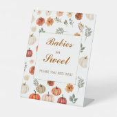 Signe De Table Les Citrouilles d'automne sont Baby shower doux (Recto)