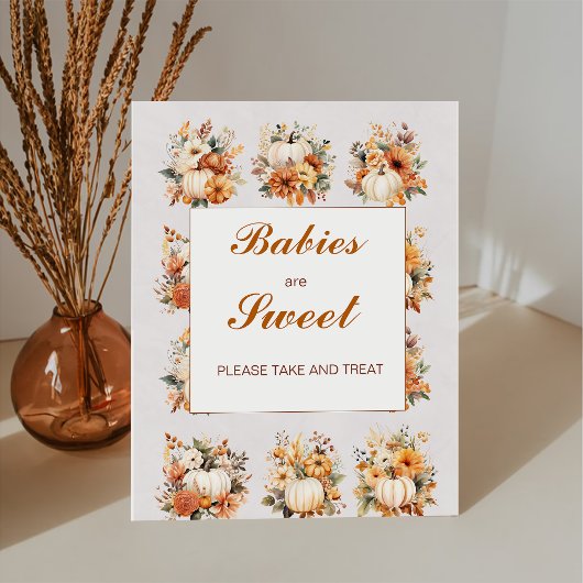 Signe De Table Les Citrouilles d'automne sont Baby shower doux