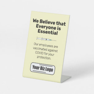 Signe De Table Les clients sont essentiels Milieu de travail vacc