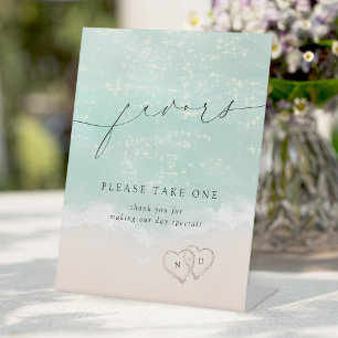 Signe De Table Les faveurs de mariage de plage moderne s'il vous 