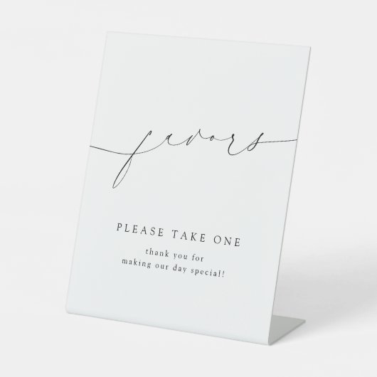 Signe De Table Les faveurs de mariage minimal Script s'il vous pl (Recto)