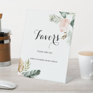 Signe De Table Les Feuilles Tropicaux S'Il Vous Plaît Prendre Un