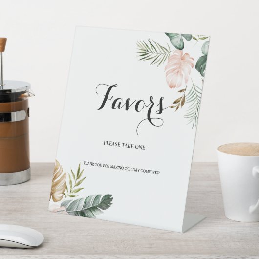 Signe De Table Les Feuilles Tropicaux S'Il Vous Plaît Prendre Un (In SItu)