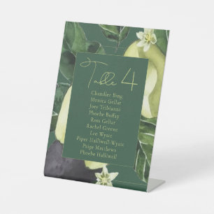 Signe De Table Les fleurs d'Avocado   Noms de sièges rustiques en