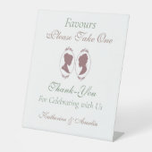 Signe De Table Lesbiennes Mariées Regency Rose Roses (Recto)