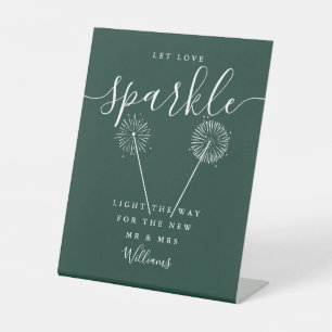 Signe De Table Let Love Sparkle Emerald Green Signature Script