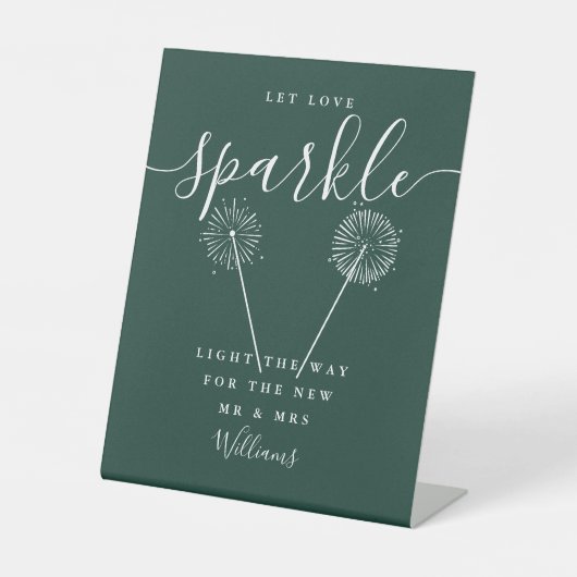 Signe De Table Let Love Sparkle Emerald Green Signature Script (Recto)