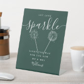 Signe De Table Let Love Sparkle Emerald Green Signature Script (In SItu)
