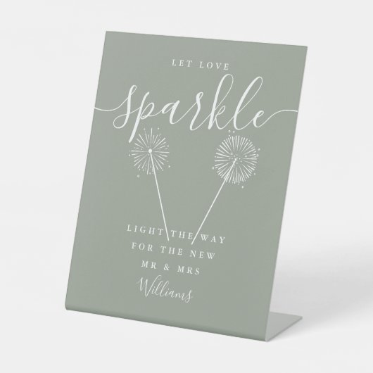 Signe De Table Let Love Sparkle Sage Green Signature Script (Recto)