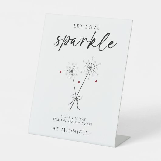 Signe De Table Let Love Sparkle - Sparkler Sendoff Mariage Décont (Recto)