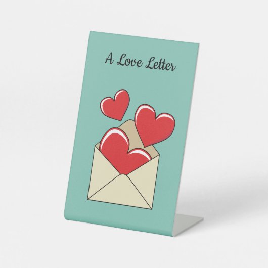 Signe De Table Lettre d'amour | Ajouter votre texte (Recto)