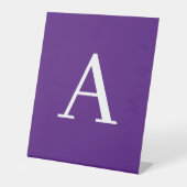 Signe De Table Lettre initiale Monogramme Style moderne violet (Recto)