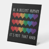 Signe De Table LGBT Heart Retro Be A Decent Human Ce n'est pas qu (Recto)