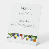 Signe De Table LGBTQ plus Tulipes Fleurs de mariage Faveurs (Recto)