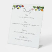 Signe De Table LGBTQ plus Tulips Fleurs Menu Boissons (Recto)