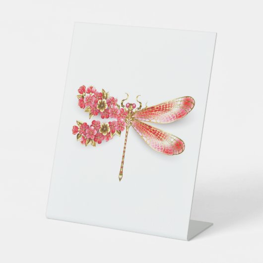 Signe De Table libellule de fleurs avec sakura de bijoux (Recto)