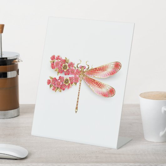 Signe De Table libellule de fleurs avec sakura de bijoux (In SItu)