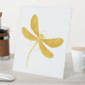 Signe De Table libellule jaune (In SItu)