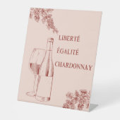 Signe De Table Liberté Égalité Chardonnay Drôle Illustration de v (Recto)