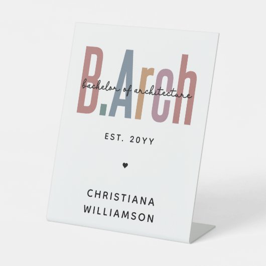 Signe De Table Licence en architecture personnalisée (Recto)