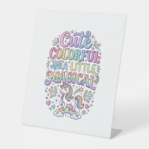 Signe De Table Licorne Mignonne Colorée et un Peu Magique Origina