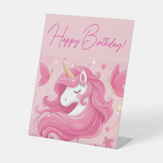 Signe De Table licorne rose (Recto)