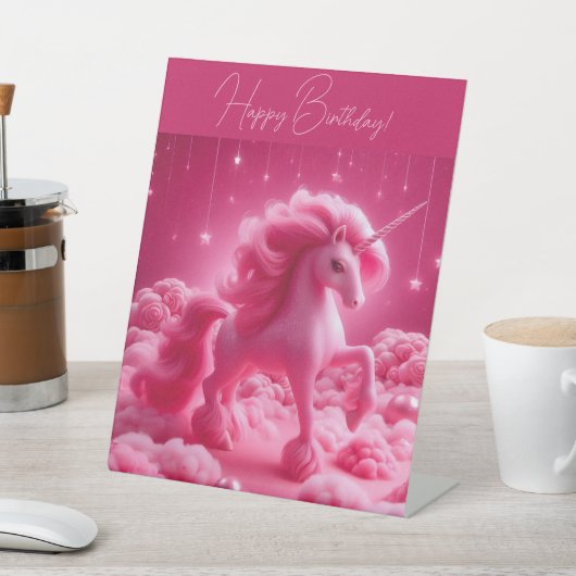 Signe De Table licorne rose (In SItu)