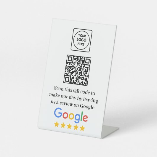 Signe De Table Lien QR Google Review Affichage Moderne (Recto)