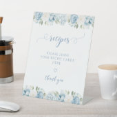 Signe De Table Light Blue Floral Bridal Shower Recipe (In SItu)