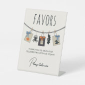 Signe De Table Ligne de vêtements Baby shower d'Halloween bleu Fa (Recto)