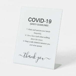 Signe De Table Lignes directrices simples sur la sécurité en noir