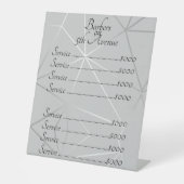 Signe De Table Lignes géométriques argentées/grises classiques av (Recto)