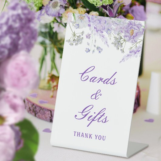 Signe De Table Lilac Fleurs Cartes & Cadeaux
