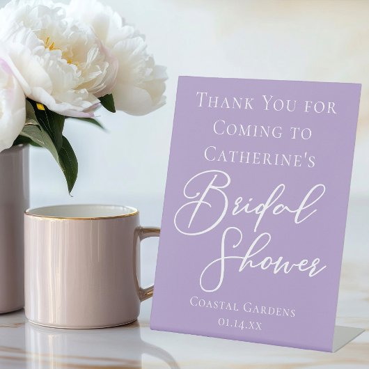 Signe De Table Lilac Purple Bridal Shower Personalized Welcome