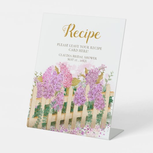 Signe De Table Lilas Violet Marché Frais Recette Mariage  (Recto)
