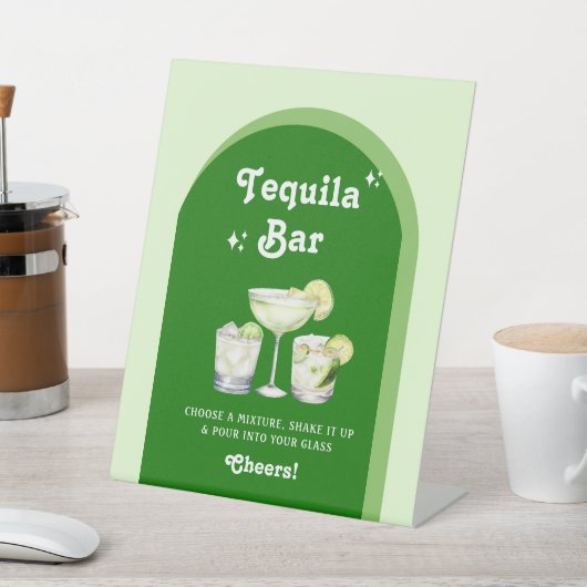 Signe De Table Lime Green Citrus Retro Tequila Bar (In SItu)