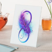 Signe De Table L'infini avec plume violette (In SItu)