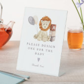 Signe De Table Lion Baby Shower Activity Station Sign (In SItu)