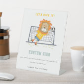 Signe De Table Lion Goalkeeper Football Custom Anniversaire (In SItu)